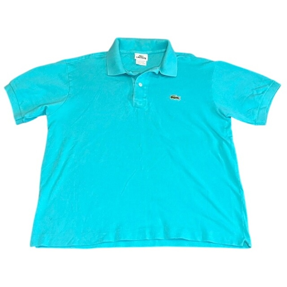 Lacoste Mens Turquoise Blue Pique Cotton Short Sleeve Polo Shirt Size 4 M